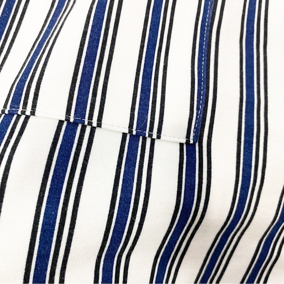 NWT-Express Black Blue Pin stripe paper bag shorts S - Picture 3 of 6